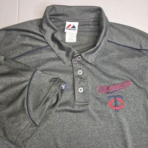 MINNESOTA‎ TWINS Majestic Men's 2XL Gray T-shirt MLB Baseball -1036